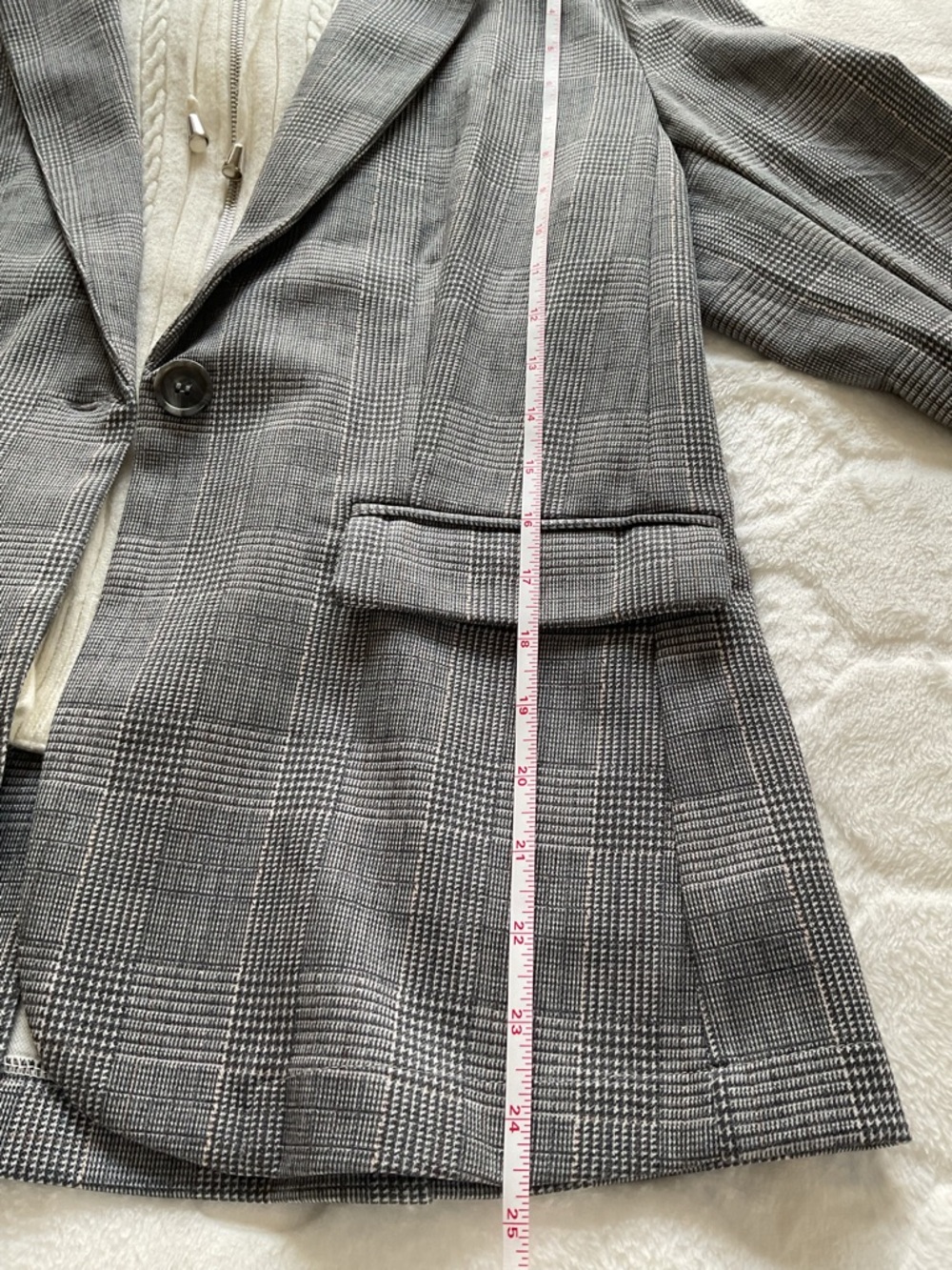 Tahari Women Plaid Blazer Jacket w/ Removable Hoodie Insert Gray Size L 2-in-1 - Picture 9 of 10